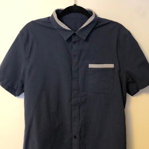 Lululemon Navy Button Down Collared Shirt